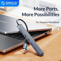 ORICO อลูมิเนียม Type C USB 3.0 HUB 4พอร์ต Multi Splitter PD60W TF SD Reader OTG สำหรับ HUAWE PC อุปกรณ์เสริมคอมพิวเตอร์