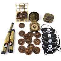 Pirate Eye Patch เหรียญเรือบอลลูน Skull หมวกเด็ก Favors ของขวัญของเล่น Pirate Theme วันเกิด Party ตกแต่ง Halloween Costume