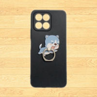 For Huawei Honor X8 X6 X6S X7 X9 4G 5G 8X 20 Pro 50 Lite 70 Plus Note 8 Magic4 Magic 4 Ultimate X7a X8a X9a 3D Cute Blue Dog Finger Ring Stand Holder Soft TPU Phone Case Cover