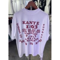 2023 NEWKANYE ใหม่แฟชั่น Foaming Letter แขนสั้นเสื้อยืดผู้ชายและผู้หญิง High Street คู่เสื้อหลวมแฟชั่นอเนกประสงค์