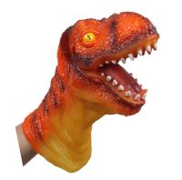 [Free ship] Hot-selling foreign trade dinosaur big hand puppet simulation head vinyl doll childrens model toy cross-border