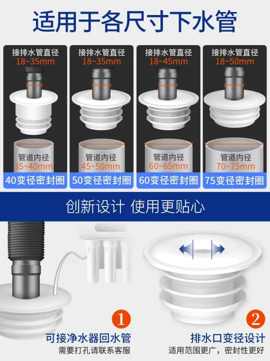 The kitchen drain cover silicone washing machine drain connection