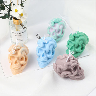 3D Skull Silicone Candle Mold Unique Candle Making Kitchen Accessories Tools Novelty Soap Mould Halloween Christmas Gifts DIY Handmade Tools Handmade Soap Resin Mold