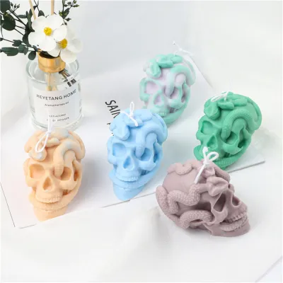 3D Skull Silicone Candle Mold Resin Casting Supplies Unique Candle Making Cartoon Mini Ornament DIY Handmade Tools Aromatic Candle Making Halloween Christmas Gifts