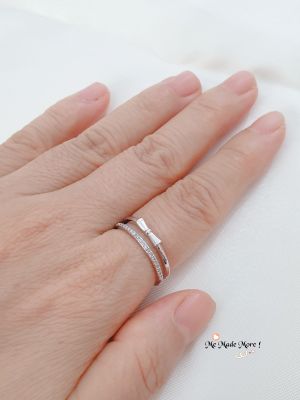 🔥 ใหม่ แหวนเพชร CZ วงคู่ แหวนแฟชั่น แหวนเงิน ring womenring แหวนเพชรCZ แหวนจี้เพชร แหวนดารา แหวนสวย แหวนน่ารัก เครื่องประดับ แหวนเกาหลี แหวน