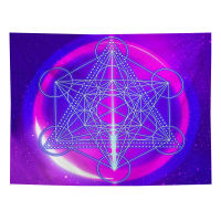 Metatron Tapestry Psychedelic Wall Hanging Hexahedron Metatrons Cube Car Bedroom Background