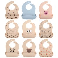 Silicone Babi Bib Waterproof Saliva Dripping Banana Bibs Cartoon Newborn Feeding Soft Edible Aprons Baby Adjustable Burp Scarf Aprons