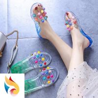 COD DSGRTYRTUTYIY Slippers Women Summer Korean Version Parent-Child Crystal Transparent Jelly Students Wear Anti-Slip Beach Sandals Female Trendy1