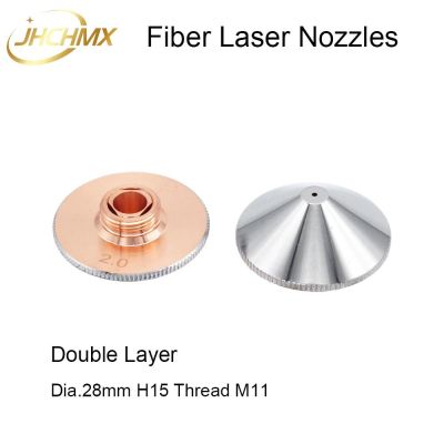 JHCHMX WSX Hans Laser Nozzles Dia.28mm H15 M11 Double Layer Caliber 0.8-4.0mm for Precitec Laser Nozzles P0591-571-0001