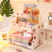 Korea Ins 2 Layer Storage Rack Desk Kawaii Ins Style Desktop Shelf Cosmetic Makeup Organizer Rack Sundries Cute Storage Rack