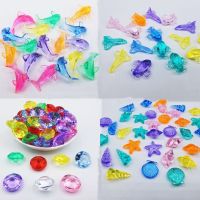 5pcs Plastic Crystal Gems Diamond Car Shell Starfish Dolphin Kids Party Toys Treat Goody Bag Gift Wedding Birthday Carnival