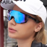 【CW】◐✹  Rimless Sunglasses 2022 New Windproof Shield Rectangle Glasses for Men Outdoors Mountain Riding Eyewear