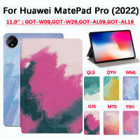 Huawei MatePad Pro 11.0นิ้ว (2022) GOT-W09 GOT-W29 GOT-AL09 GOT-AL19ฝาครอบป้องกันแท็บเล็ตแฟชั่นคุณภาพสูงภาพวาดศิลปะสีน้ำกันเหงื่อฝาครอบแท่นวางที่ทำจากหนัง