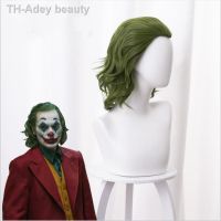 【hot】❆  Joker Origin Clown Peruca Traje Cosplay Joaquin Phoenix Fleck Encaracolado Resistente Calor Cabelo Sintético