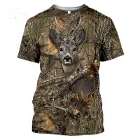 Holiday Discounts Summer Casual Mens T-Shirt Camouflage Hunting Animal Rait ,3D T-Shirt Fashion Street Womens Pullover Short Sleeve T-Shirt To