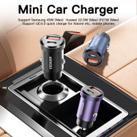 Essager 45W USB Car Charger QC 4.0 PD 3.0 SCP 5A USB Type C Fast Charging สำหรับ 14 13 Pro Xiaomi Samsung S22 Ultra