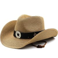 【CW】 cowboy Panama New Soft Shaped Hat Women/Men Wide Brim Beach Cap UV Protection