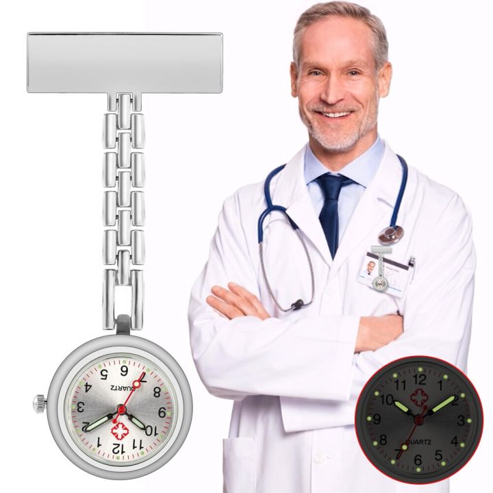 นาฬิกาพยาบาลเงิน-noctilucence-แบบคลาสสิกสีขาวดิจิตอลที่ทนทานเข็มกลัดผู้ชายผู้หญิงพยาบาลหมอประเภท-t-2021มาใหม่ล่าสุด