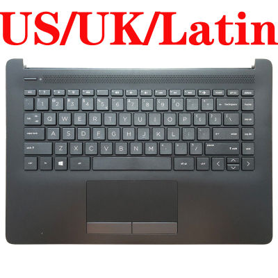 USUKLALatin Laptop Keyboard for HP 14-CM 14-CK 14-DG TPN-I131 240 G7 245 G7 246 G7 KeyboardPalmrest upper Touchpad Cover