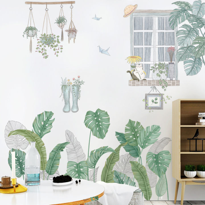 large-green-leaf-wall-stickers-for-bedroom-living-room-wall-decor-kitchen-room-decoration-wall-decals-home-decor-room-decor