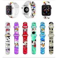 READY STOCK! Cute Doodle Mickey Silicone Strap Apply To Watch Series 7/6/SE/5/4/3/2/1 38-45mm T500 W26 X7 Q99 FT50 T5 Pro FT30 F10 F8 W54 W68 M33 W4 C200