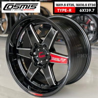 ล้อแม็กขอบ 18x9.5 ET+25, 18x10.5 ET+30 6รูx139.7?? ยี่ห้อ Cosmis รุ่น TYPE-R(YA9993) ?(ราคาต่อ1วง)? (ขายยกชุด4วง) สีดำ+CNCข้างก้าน+เพลท งานดี