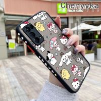 Chenyyyka เคสสำหรับ OPPO Reno 5 Reno 5 Pro Reno 5K 5G เคส X3 Lite เคสครอบครัว Sanrio น้อยมีน้ำค้างแข็งโปร่งใสแข็งขอบสี่เหลี่ยมเคสนิ่มป้องกันคลุมทั้งหมดปลอกซิลิโคน