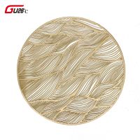 【CW】 Round Table Bronzing Placemat Hollow Insulation Coaster Bowl Resistant