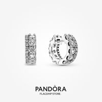 Official Store Pandora Double Band Pavé Hoop Earrings