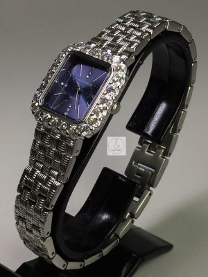 นาฬิกาผู้หญิง SANDOZ รุ่น SD99240SS03 ตัวเรือนและสายสแตนเลส รูปทรงสี่เหลี่ยม หน้าปัดสีน้ำเงินขอบเพชร รับประกันของแท้ 100 เปอน์เซนต์