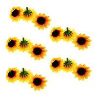 500 Pcs Artificial Sunflower Little Daisy Gerbera Flower Heads for Wedding Party Decor (Yellow&amp;Coffee)