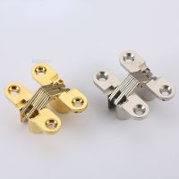 1PCS Concealed Cabinet Cupboard Door Wooden Boxes for Folding Window Furniture 8x42MM Invisible Hinges Cross Hinge Hidden Door Hardware Locks