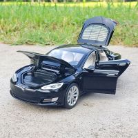 “{:》โมเดล1:32 Tesla รุ่น S 3รถโลหะผสมโมเดล Diecasts จำลองรถของเล่นโลหะยานพาหนะของขวัญสำหรับเด็กแสงและเสียง