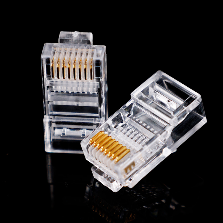 20ชิ้นขั้วต่อ-cat5e-rj45คริสตัลไม่หุ้มฉนวนปลาย-rj45-utp-8ขาแจ๊คเสียบหัวสัญญาณlan-ขั้วต่อปลั๊กสำหรับสายเคเบิลเครือข่าย-utp-แข็ง