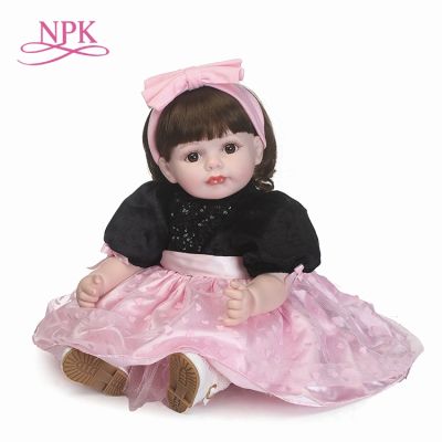 hot！【DT】✼△  NPK simulation reborn baby doll soft real gentle touch childrens with beautiful clothes and wig hair