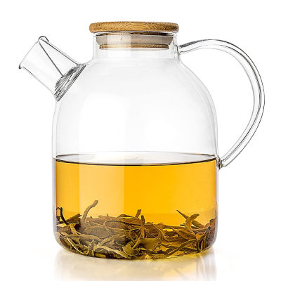 GF แก้ว Borosilicate เตากาน้ำชา-Top กาต้มน้ำทนความร้อนได้เหยือก Carafe ไม่มีหยดสำหรับชาน้ำผลไม้ร้อนหรือเย็น1L/1.8L