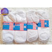 {Socks Shop} ถุงเท้าผ้าฝ้ายสีขาวถุงเท้ากีฬาผู้ชาย/ผู้หญิงถุงเท้าผ้าฝ้ายบริสุทธิ์ถุงเท้าต่อแพ็ค (12คู่) COD SPS