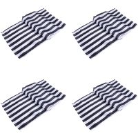 Striped Table Runner Polyester Table Decor Tablecloth for Indoor Outdoor Events Family Dinner(Black and White,4 Pieces)