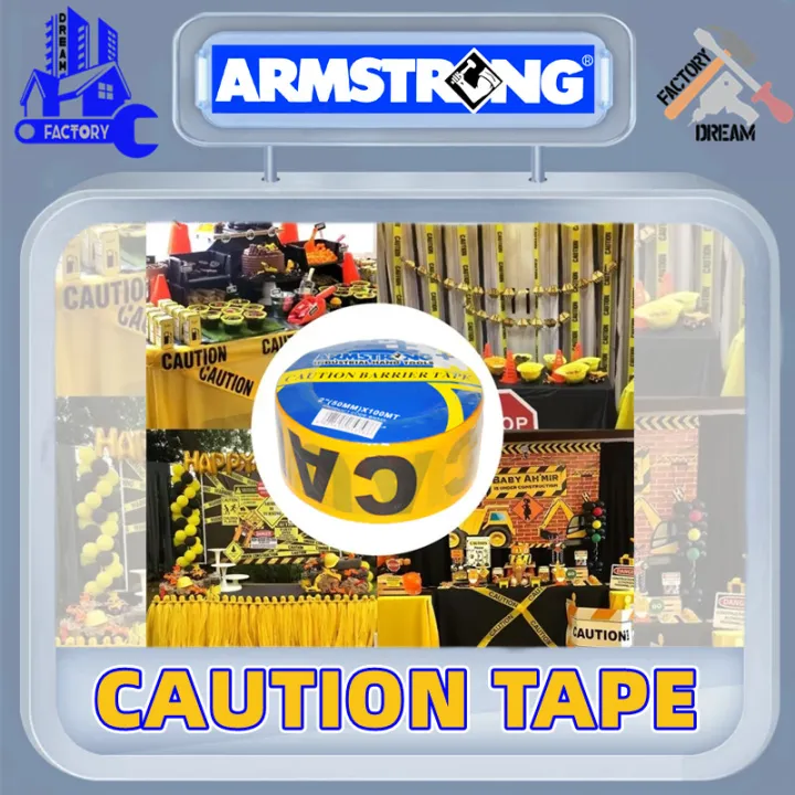 ARMSTRONG Caution Tape Alert Reflective Tape Isolated Barricade Yellow ...