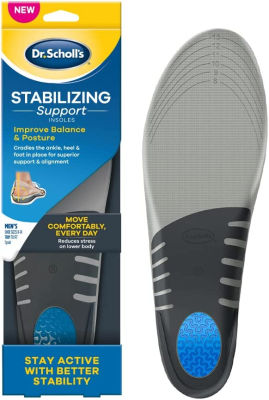Dr. Scholls Stabilizing Support Insole with Motion Control, Improves Posture, Arch Support and Balance (Mens 8-14) Stabilizing Support Mens 8 - 14