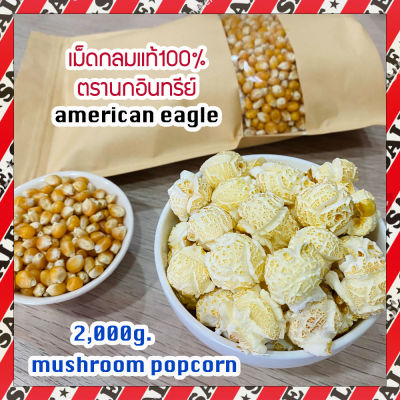 (Mushroom popcorn 100%) ข้าวโพดเม็ดกลม เมล็ดข้าวโพด mushroompopcorn ข้าวโพดมัชรูม ป๊อบคอร์นมัชรูม เมล็ดข้าวโพดมัชรูม 2,000 g.