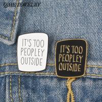 QIHE JEWELRY Introvert Brooches Anti social pins Funny Saying Badges Sarcastic Ladies Unisex Men Brooches