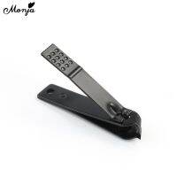 Monja 1Pcs Black Oblique Mouth Nail Clippers Stainless Steel Nails