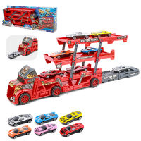 Kids Large Toys Car with 6pcs Truck Trailer 3 layer Folding Ejection Railcar Catapult Rail Car Toys for Children Christmas Gift