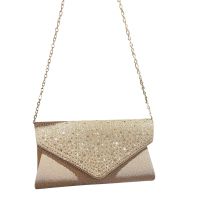 【YD】 Womens Evening Exquisite Clutch Handbag Glitter Shoulder with Chain Banquet Wedding Purse for Cocktail