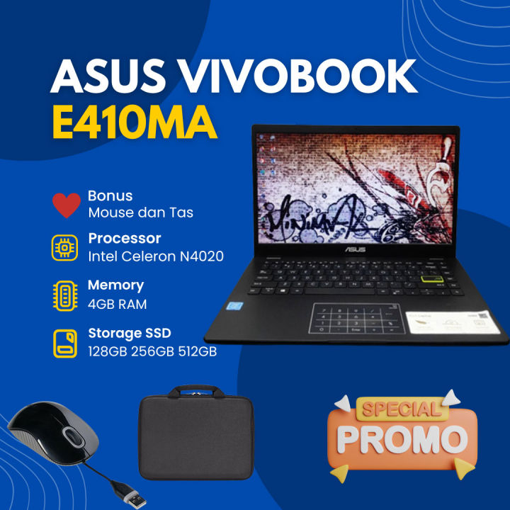 Laptop Asus Vivobook E410ma Intel Celeron N4020 Ram 4gb Ssd 512gb Win 11 Backlight Lazada 0902