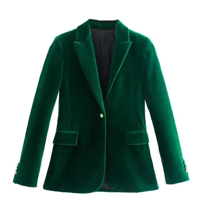 Velvet green blazer womens Clearance
