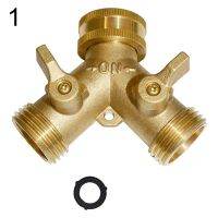 Garden Hose Y Valve Connectors Brass Hose Splitter with Solid Brass Handle Brass Y Valve Water Garden Hose Adapter 2 Way Valves