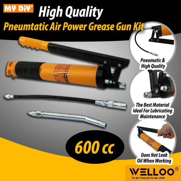 MYDIYSDNBHD WELLOO 600CC Pneumatic Grease Gun Manual Lever Action