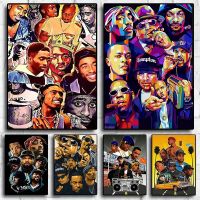 2023 ☑∋ Music Star 2PAC Tupac Poster Decoration Painting Gangster Rap Tupac Hip Hop Wall Sticker Home Decor Wall Art Aesthetic Posters